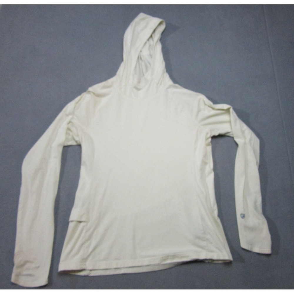 KUHL Hoodie Womens Small Ivory Excellent Stretch Hiking Running Thumbhole Pocket